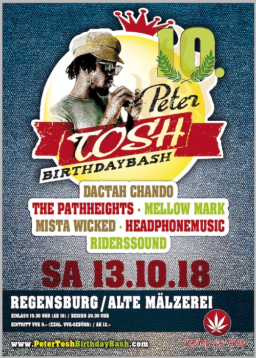 Peter Tosh Birthday Bash 2018